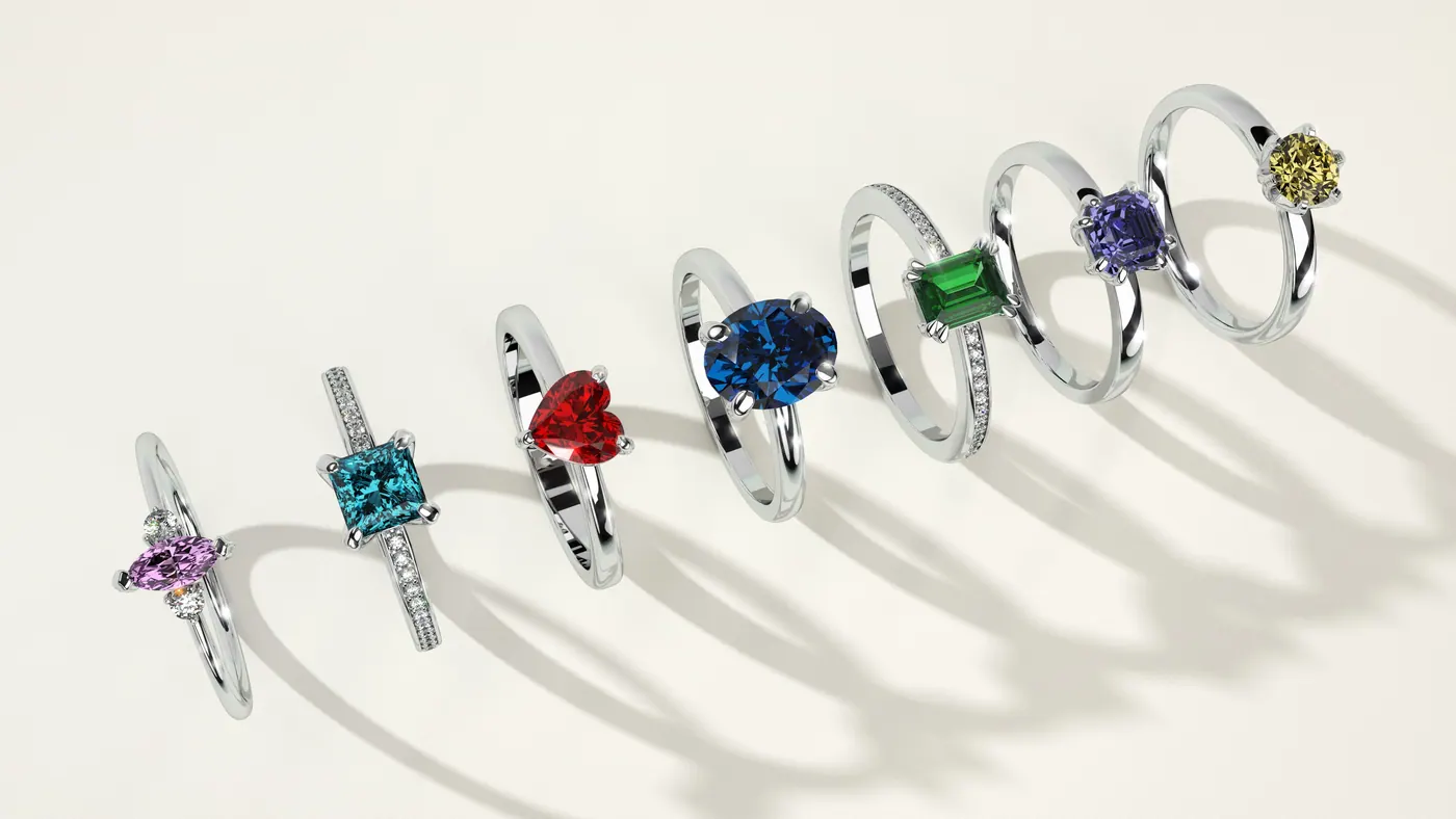 Ringe mit farbigen Edelsteinen aus der Auswahl von RT Goldrausch Reutlingen